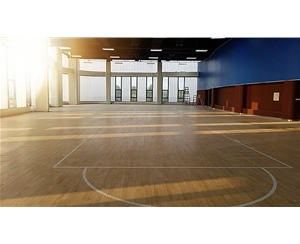NBA体育篮球场木地板 双层龙骨球场运动木地板